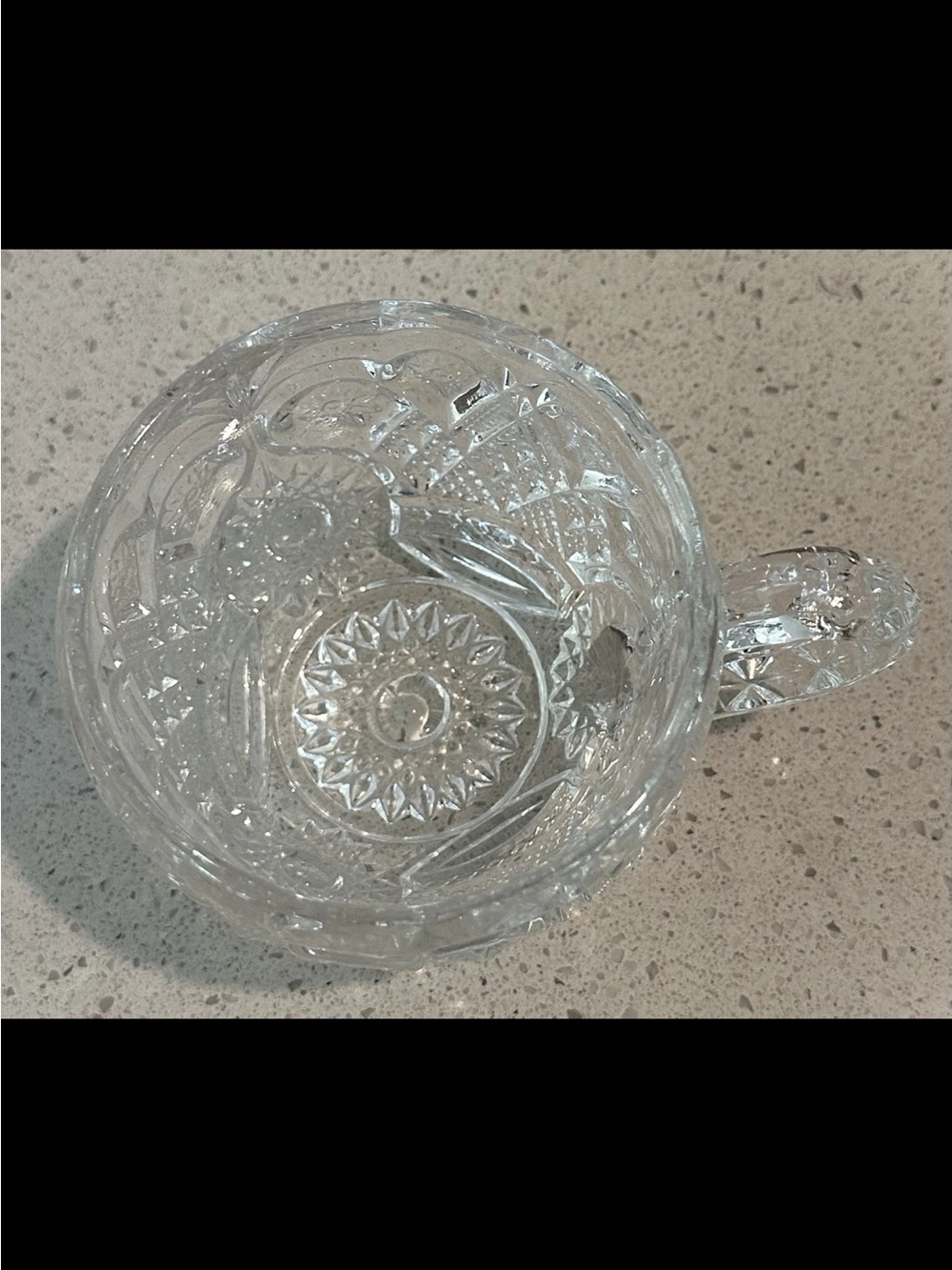 Cut Glass Etched Crystal-Look Pitcher Mug - Clear